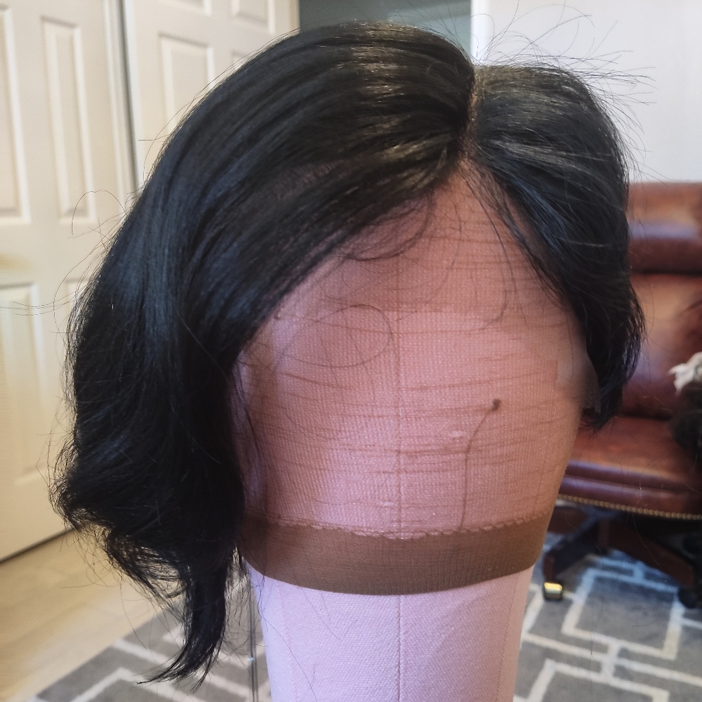 Pixie Sideways Bob Lace Part Wig Short Jet Black #1 Wig Bobbi Boss Cleona